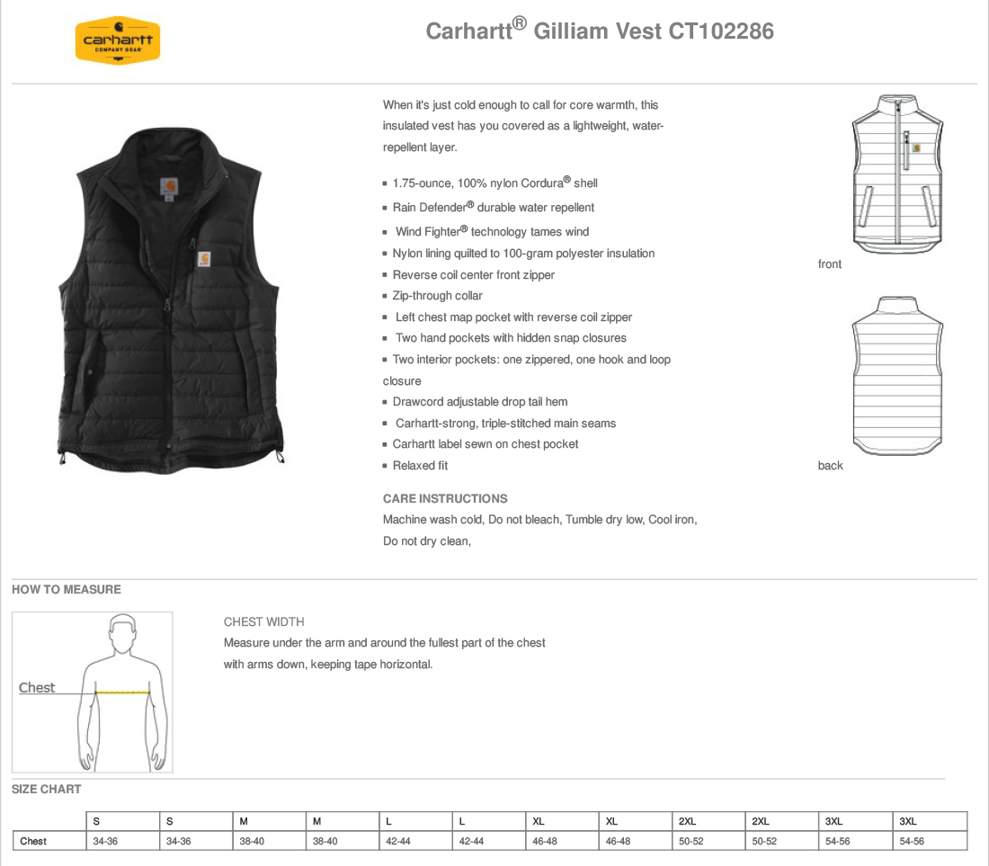 Carhartt Gilliam Vest - Allegiance Trucks